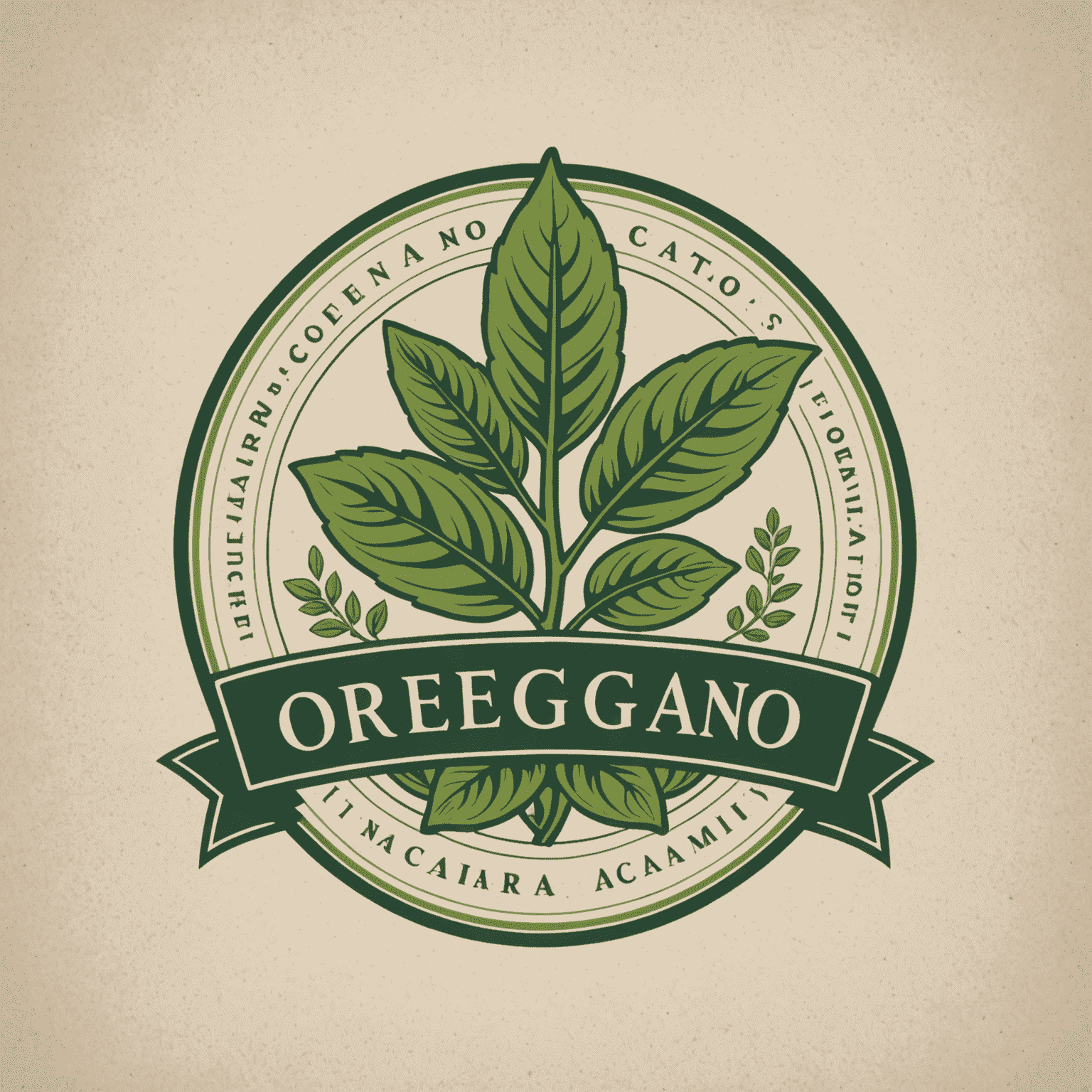 Logo Oregano Academy przedstawiające stylizowaną gałązkę oregano obok eleganckiej czcionki