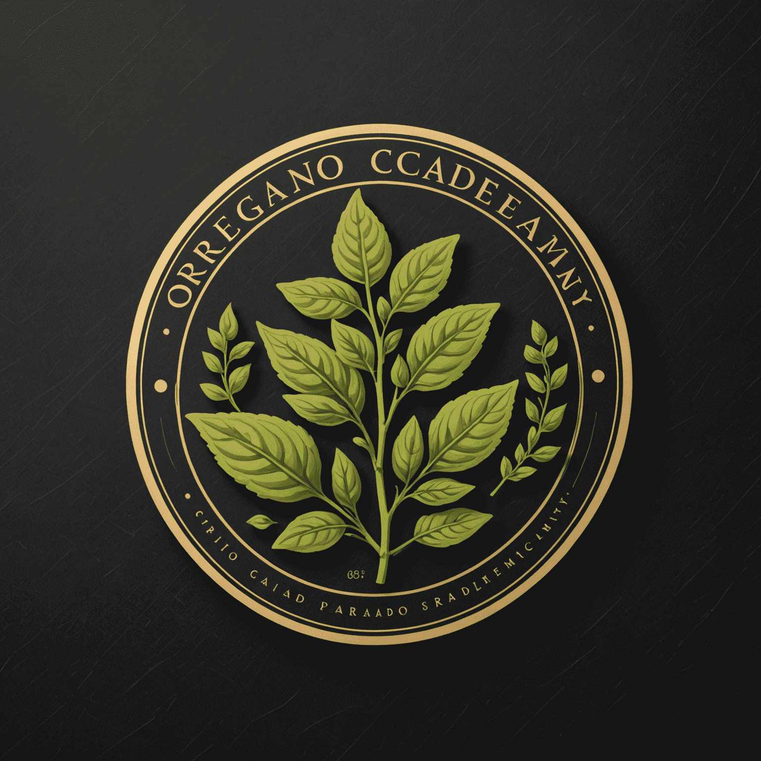 Logo Oregano Academy przedstawiające stylizowaną gałązkę oregano obok eleganckiej czcionki