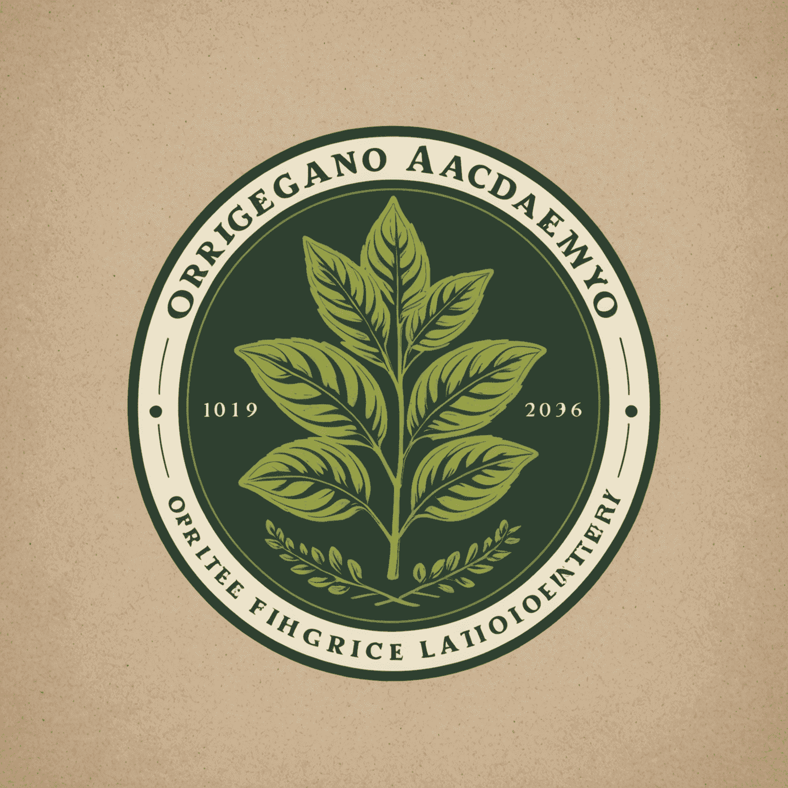 Logo Oregano Academy przedstawiające stylizowaną gałązkę oregano obok eleganckiej czcionki